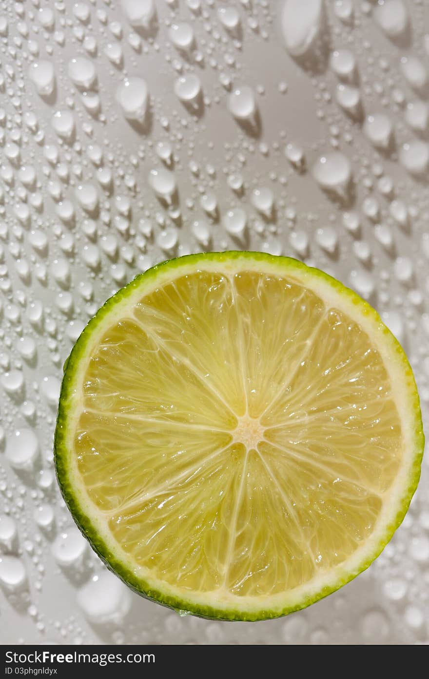 Lime with water drops