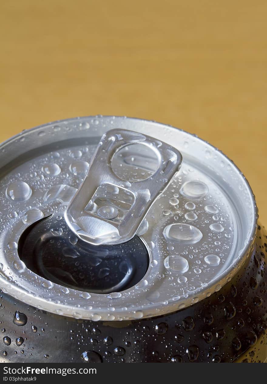 Drinks can with water droplets