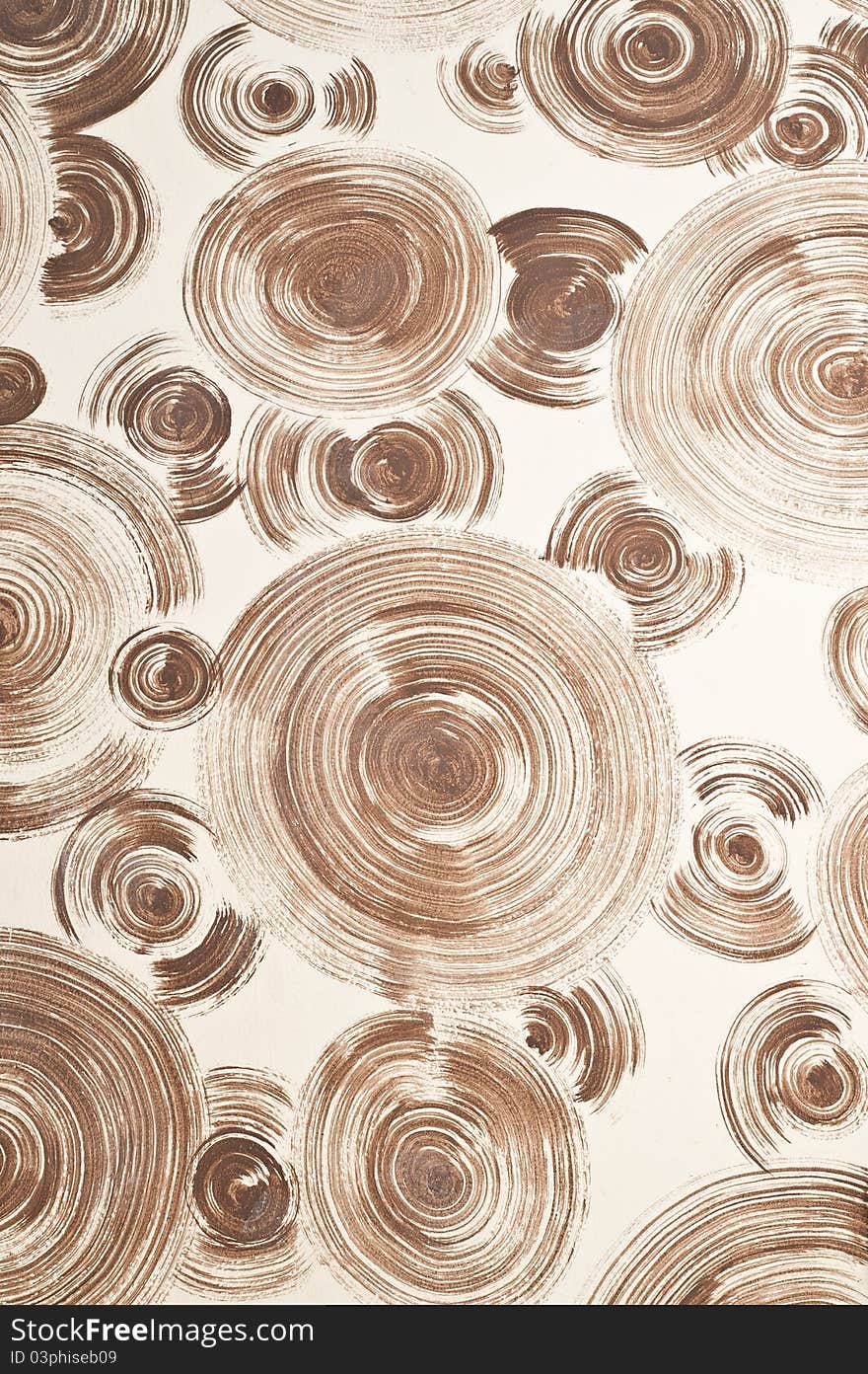 Brown spiral on wall background of house