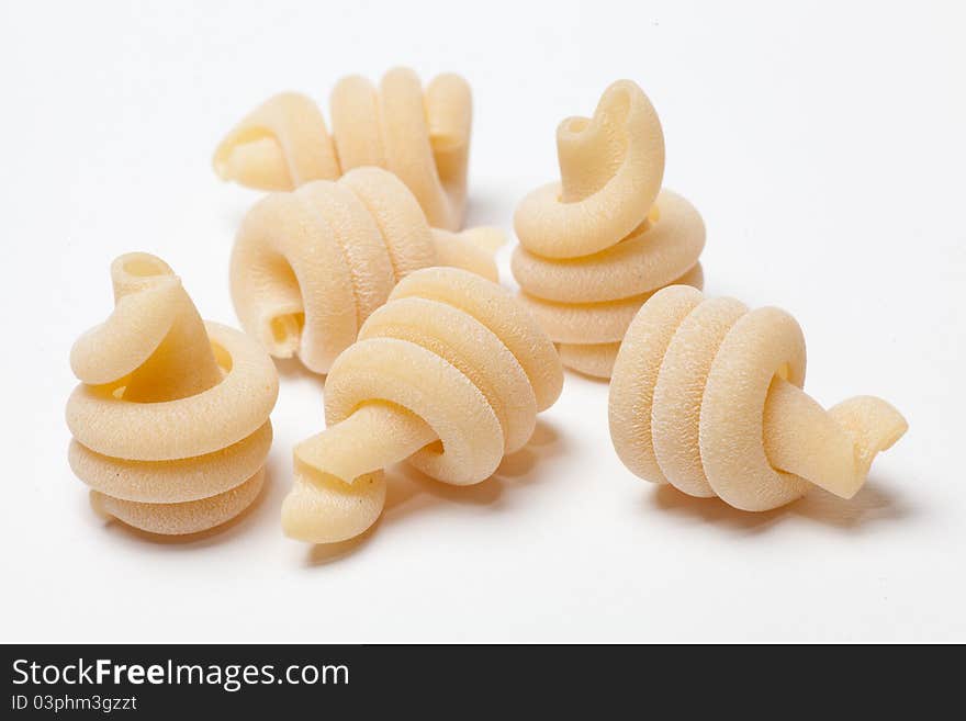 Pasta in shape of a spiral. Pasta in shape of a spiral