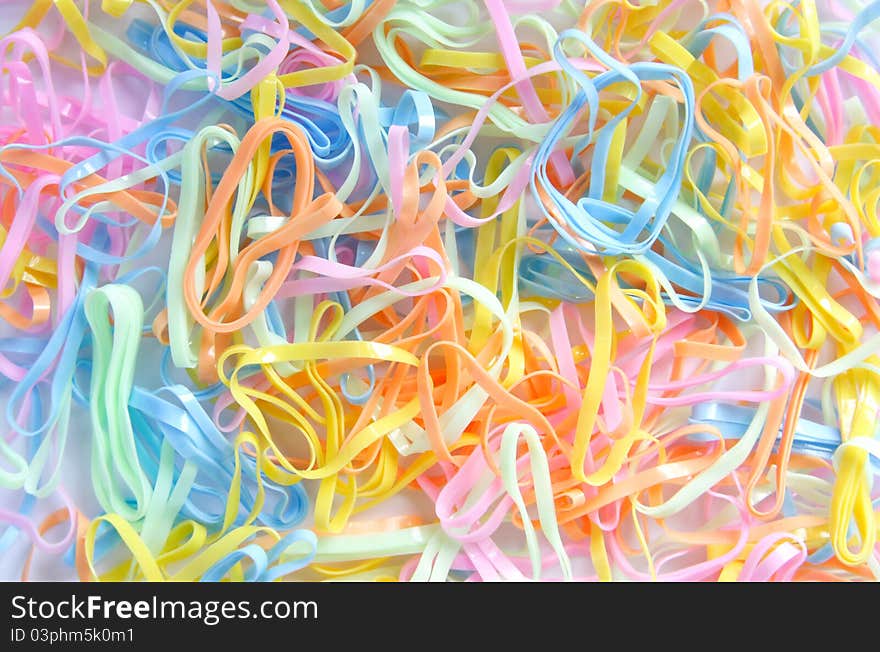 Colorful rubber bands as a background