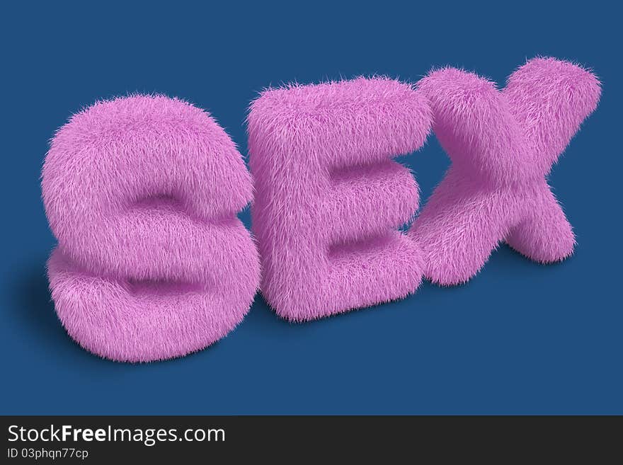 Furry SEX letters on a blue background