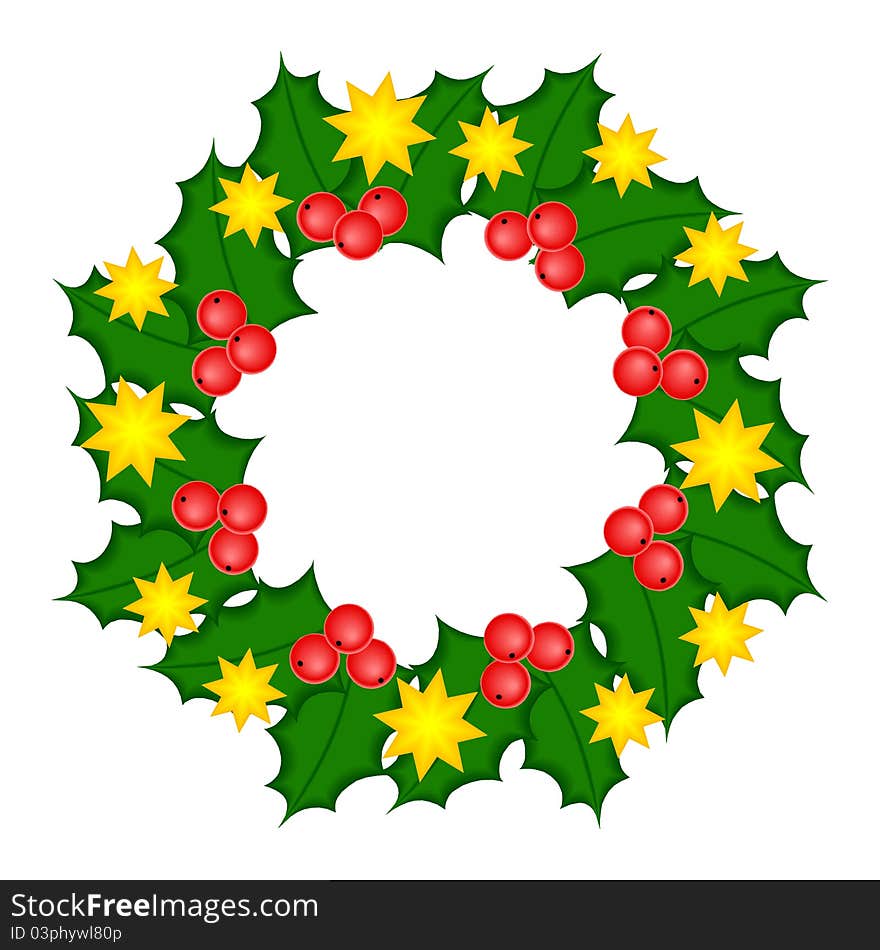 Holy Wreath Christmas Illustration.