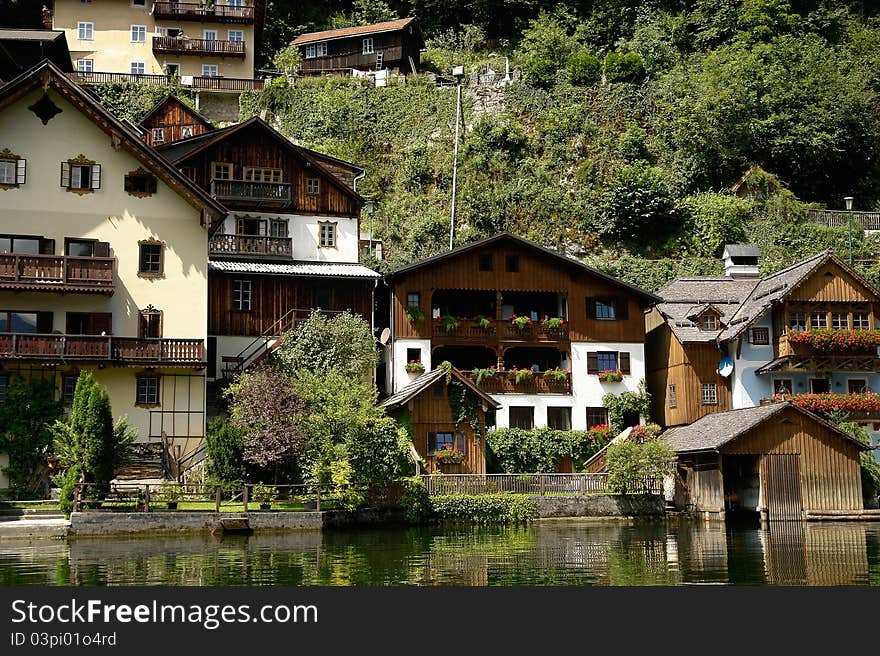 Hallstatt, a village in Salzkammergut, Austria