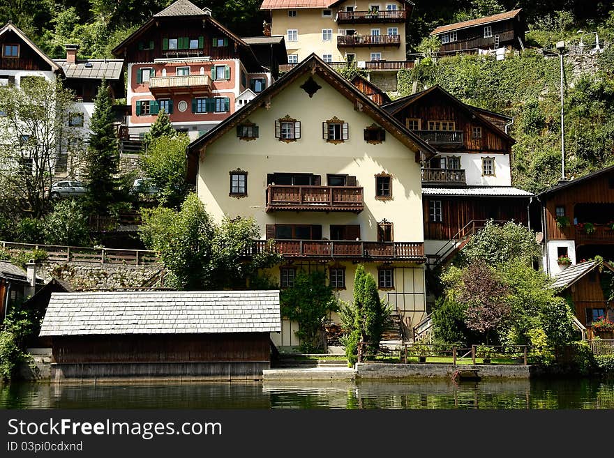 Hallstatt, a village in Salzkammergut, Austria