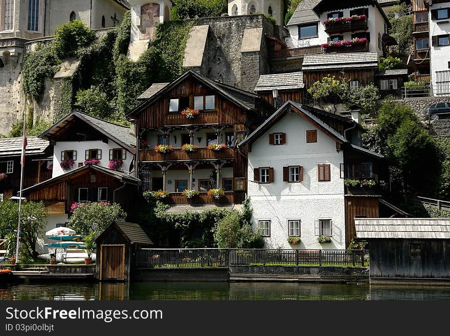 Hallstatt, a village in Salzkammergut, Austria