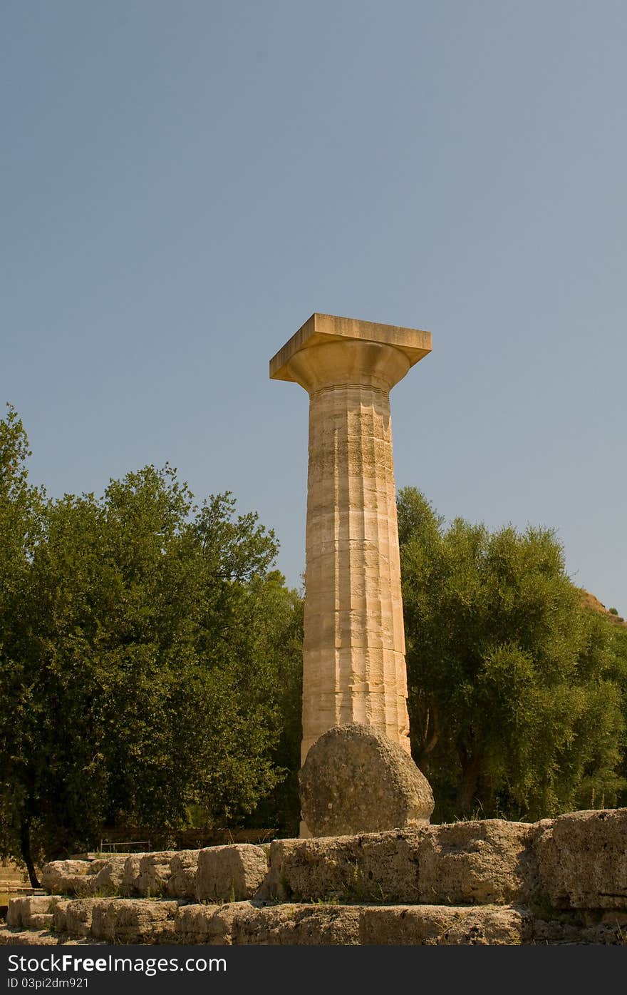 Olympic temple Olympia Greece stone ruins