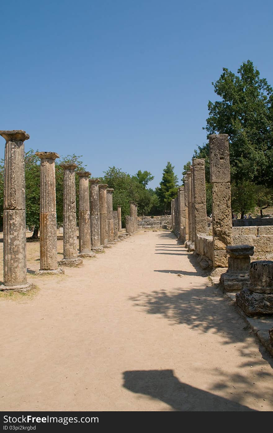 Olympic temple Olympia Greece stone ruins