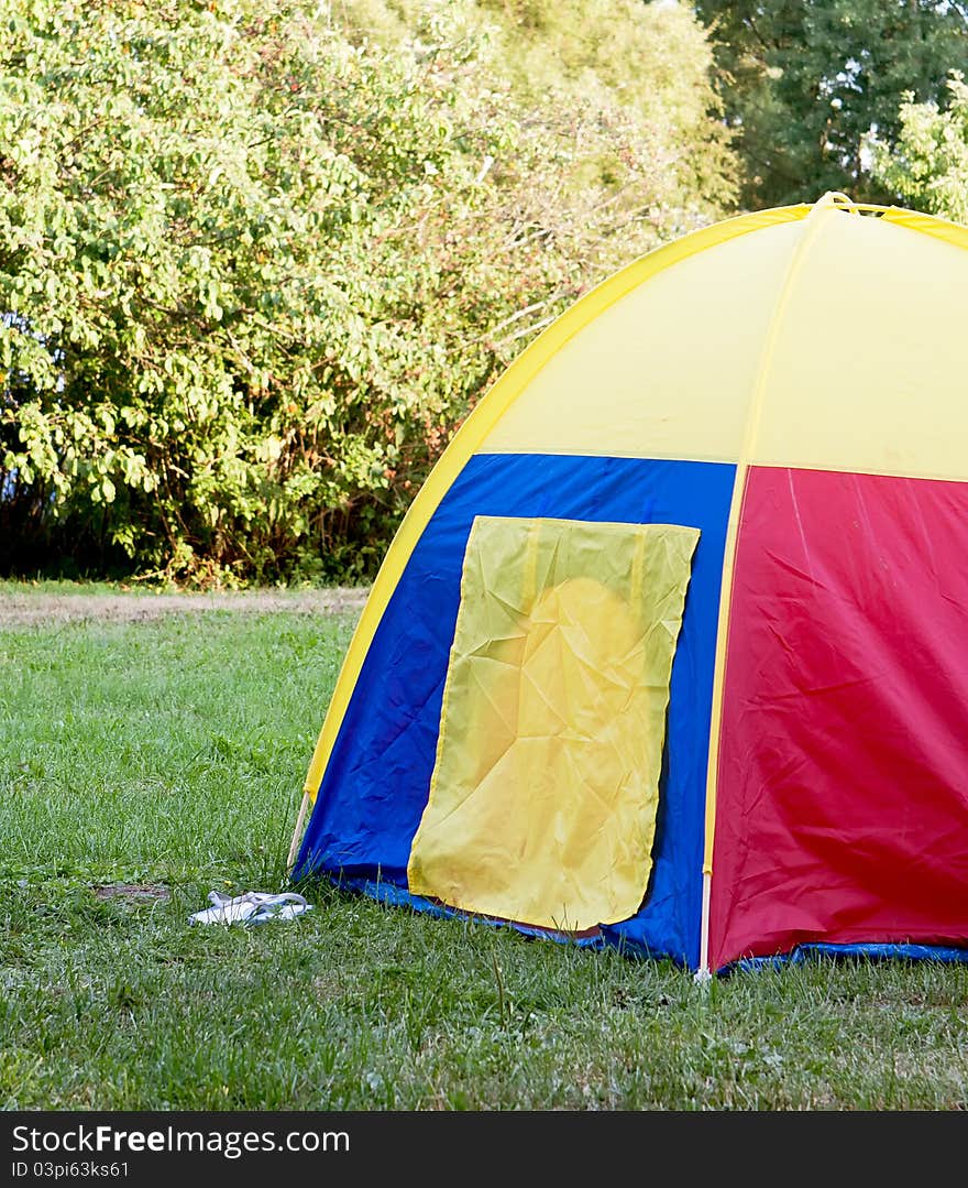 Colorful tent in the meadow. Colorful tent in the meadow