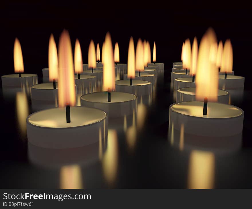 Candles on a dark background