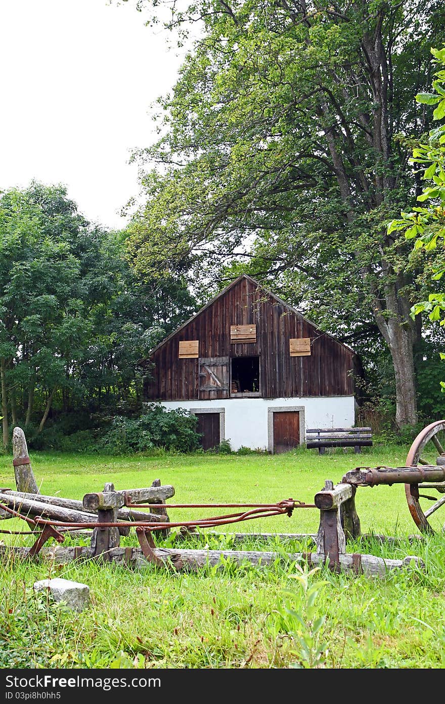 Old Barn And Sled