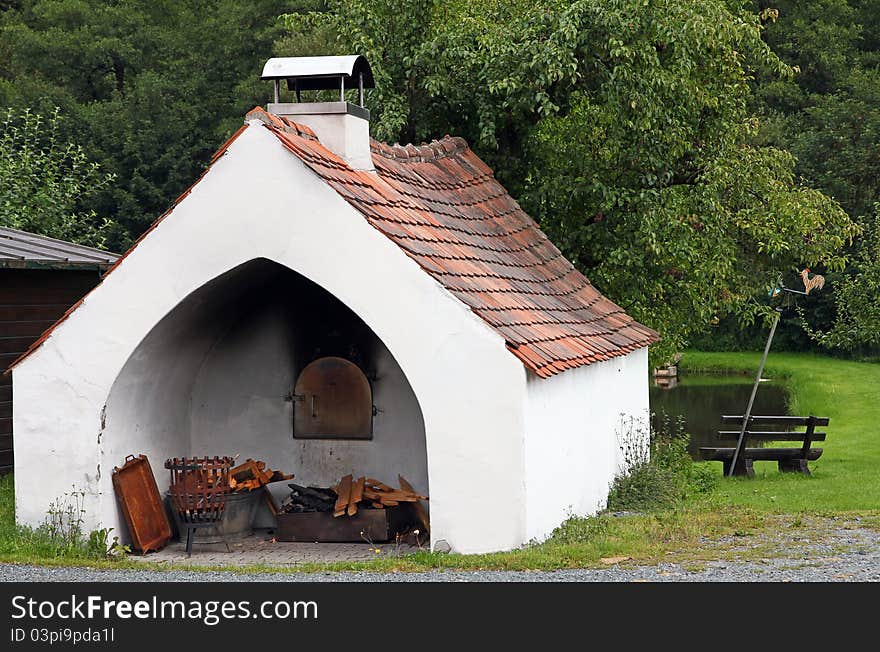 An old outdoor bread oven in bavaria