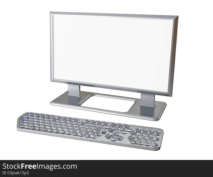 Computer on a white background