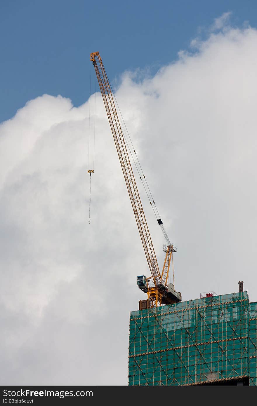 Building site with clouds background