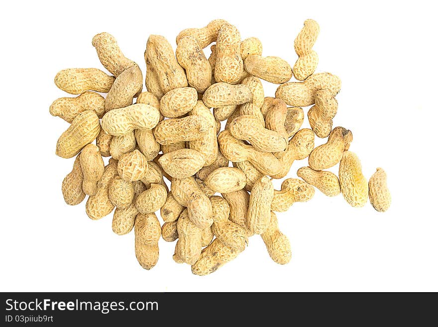 Peanuts isolated on white background