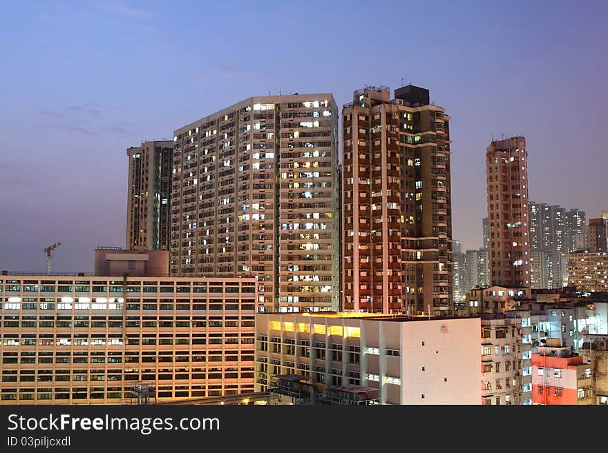 It is the old housing in downtown of Hong Kong. It is the old housing in downtown of Hong Kong.