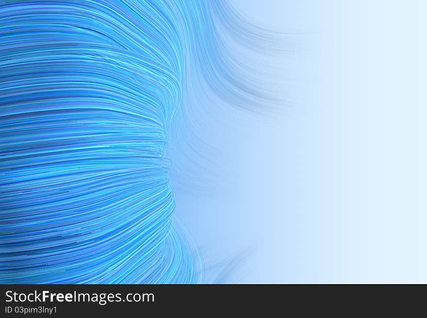 Background of wavy lines in blue