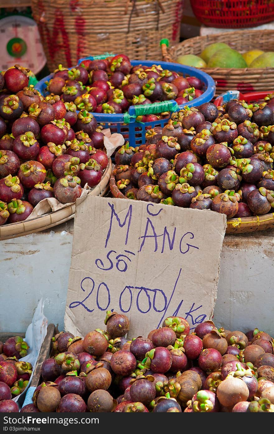 Mangosteens in the Market