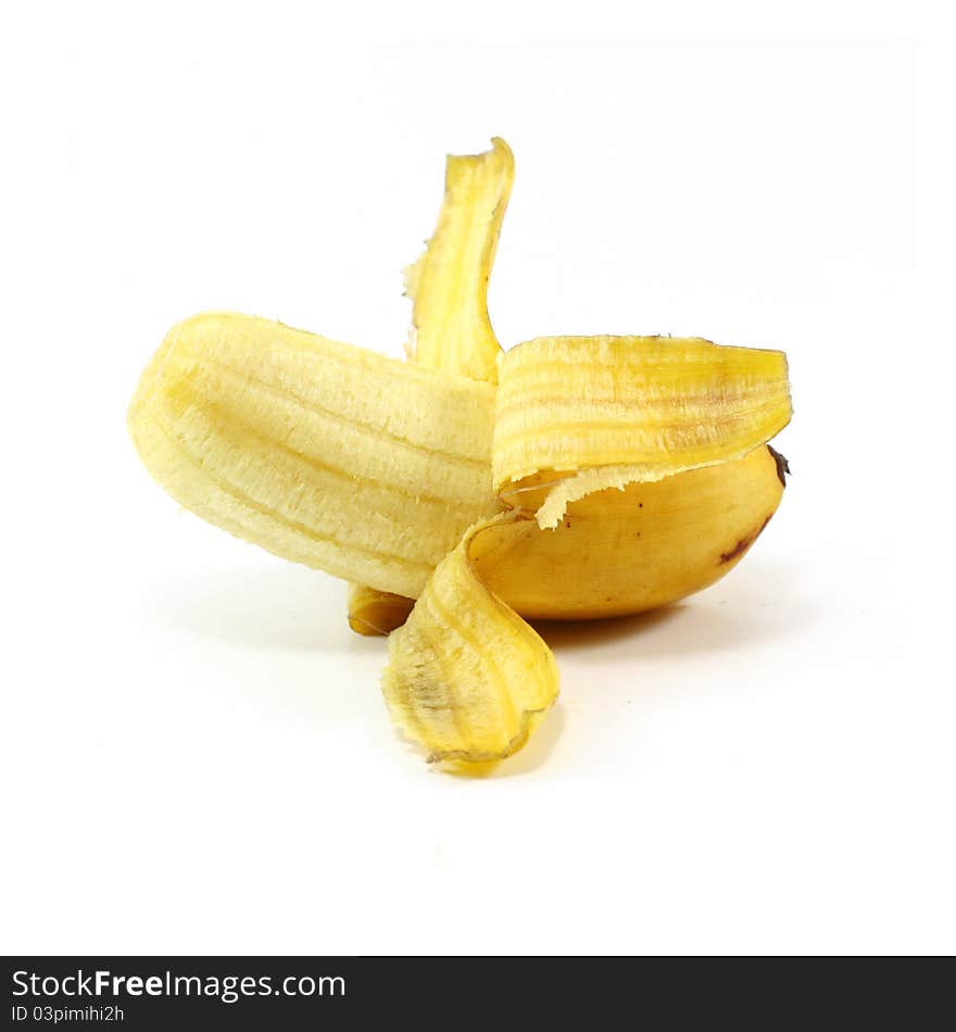 The banana on white background