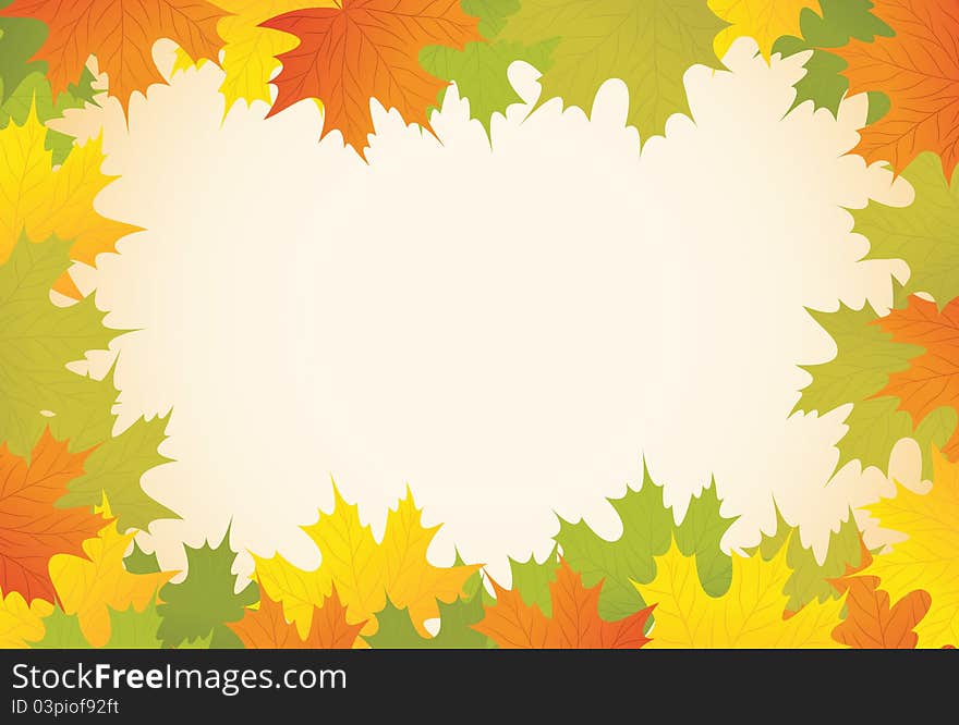 Autumn background with maple leaves