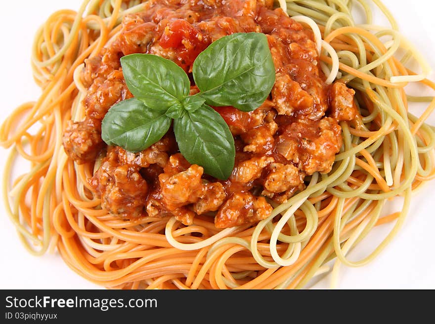 Spaghetti bolognese on a plate