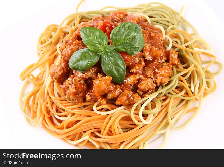 Spaghetti bolognese on a plate