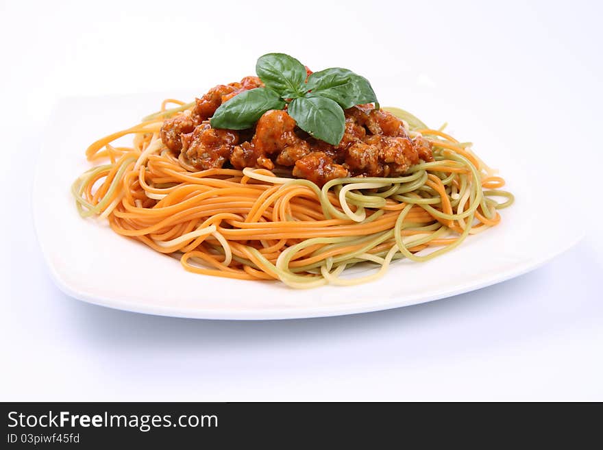 Spaghetti bolognese on a plate