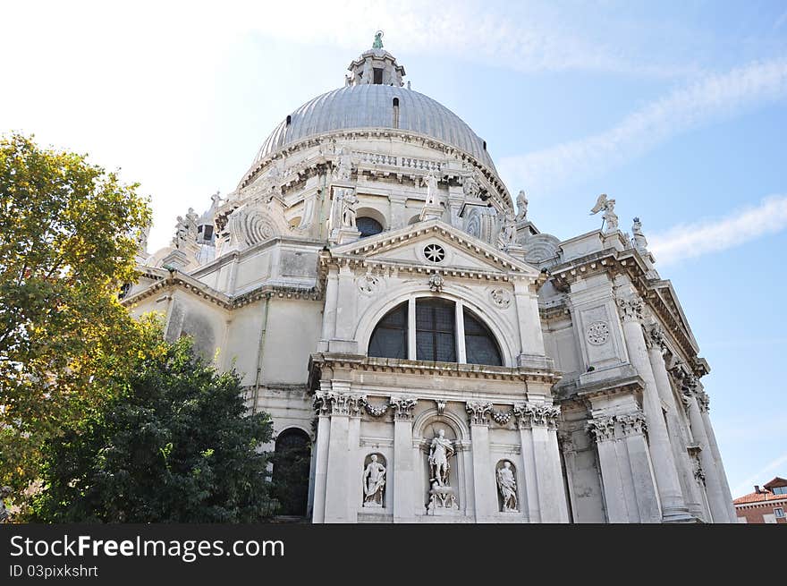 Cathedral from white marble in Venice, Italy.