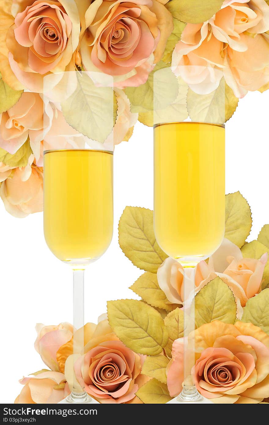 Champagne and elegance with flowers and glamour.