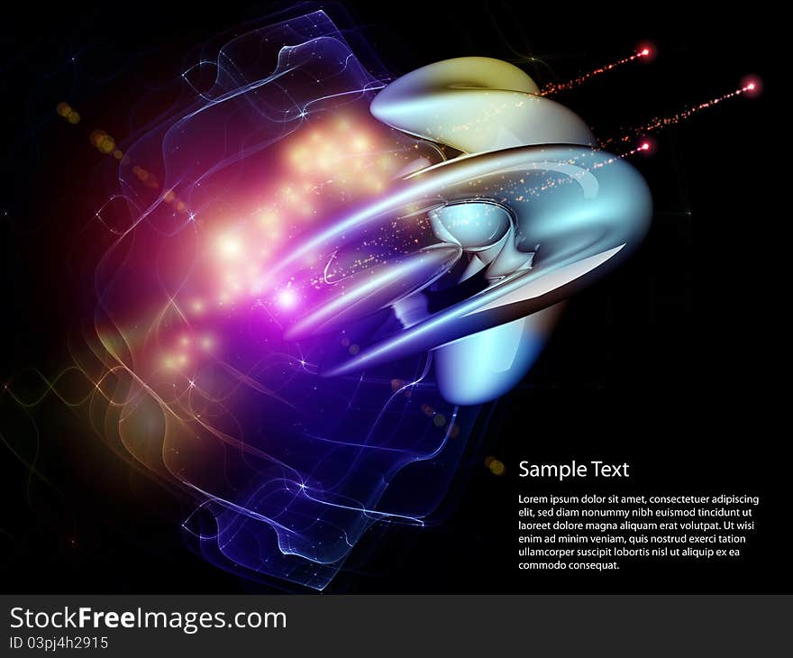 Interplay of dynamic topological forms, lights and abstract graphic elements on the subject of dynamism in modern technologies. Interplay of dynamic topological forms, lights and abstract graphic elements on the subject of dynamism in modern technologies