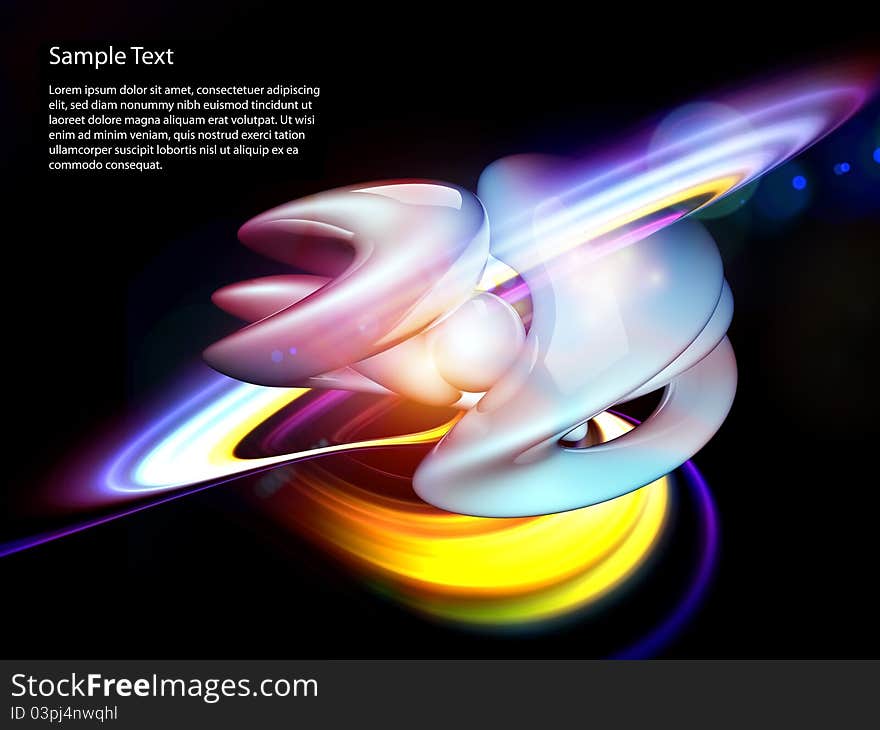 Interplay of dynamic topological forms, lights and abstract graphic elements on the subject of dynamism in modern technologies. Interplay of dynamic topological forms, lights and abstract graphic elements on the subject of dynamism in modern technologies