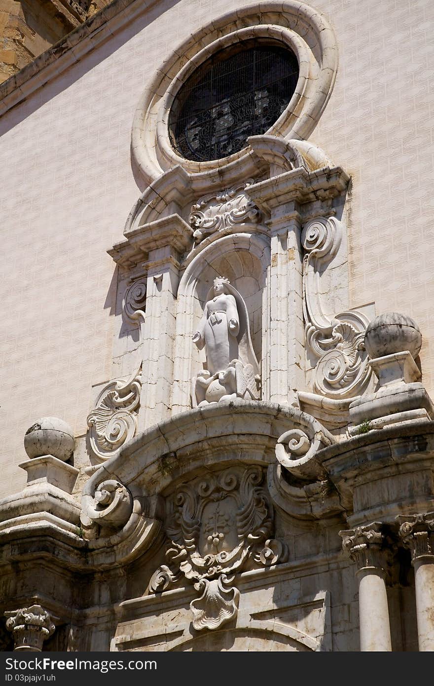 Front of church at La Bisbal