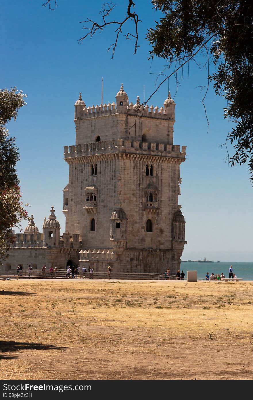 Tower of Belem in Portugal in the Summer