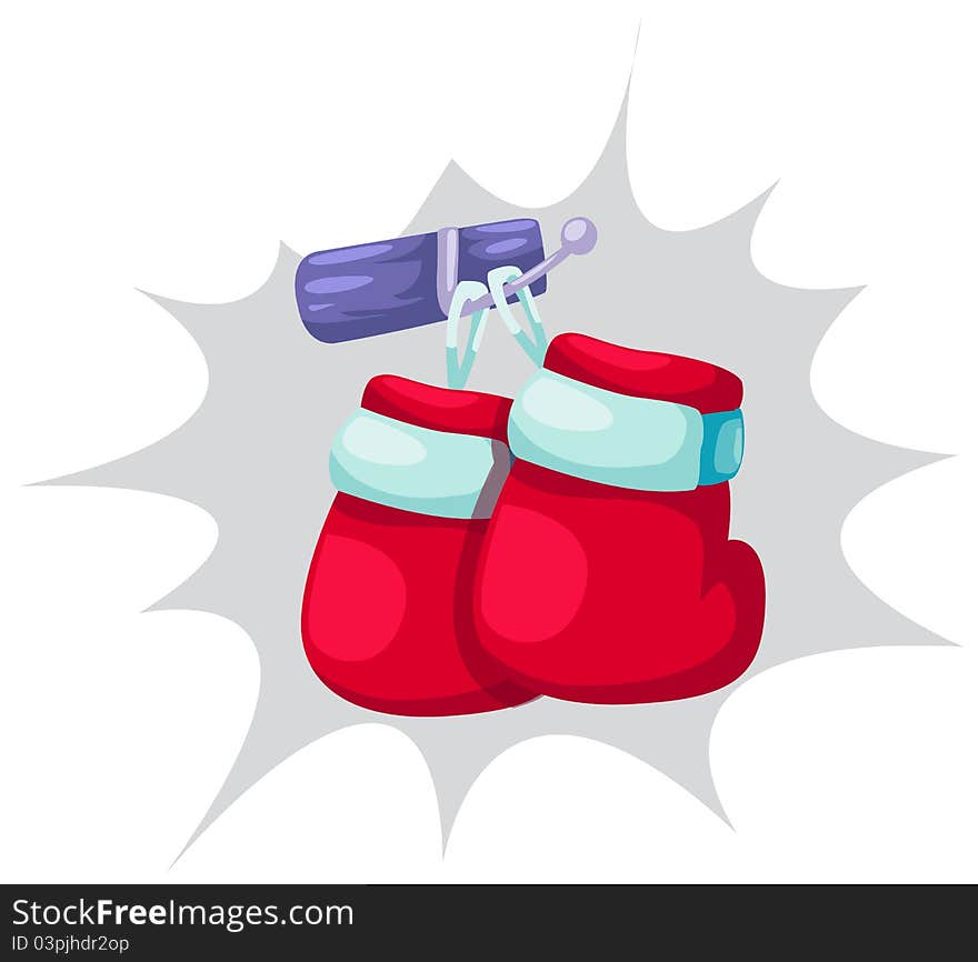 Illustration of isolated boxing gloves on white background