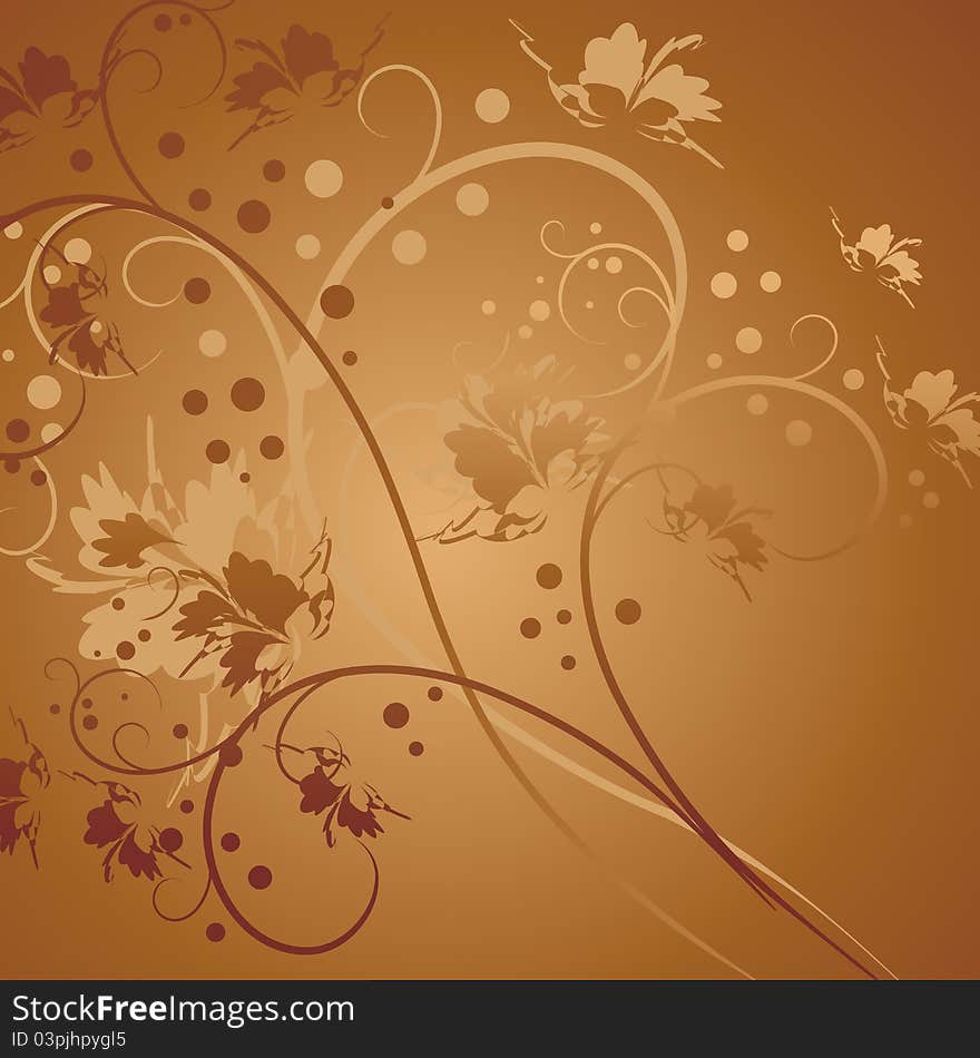 Golden floral background