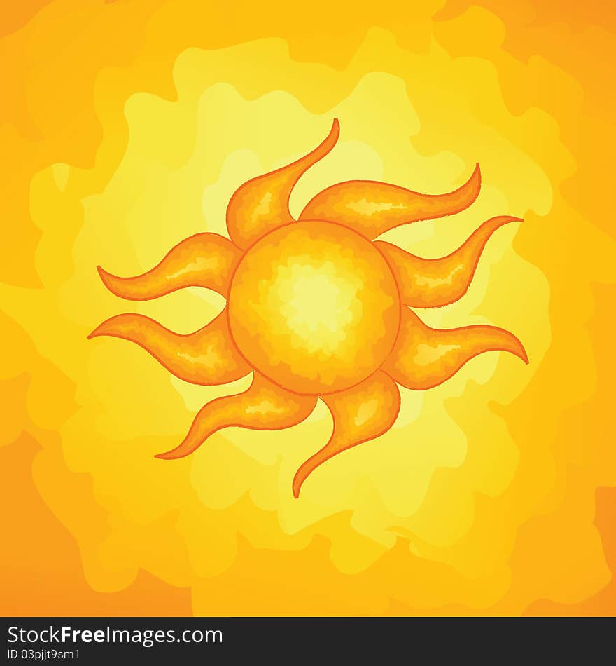 The sun on a hot day. The sun on a hot day.