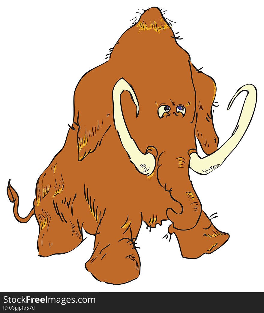 Mammoths (Latin: Mammuthus) - an extinct genus of mammal from the elephant's family, who lived in the Quaternary. Vector EPS.