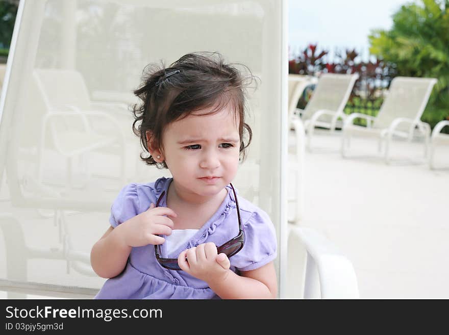 Cute toddler girl in summer