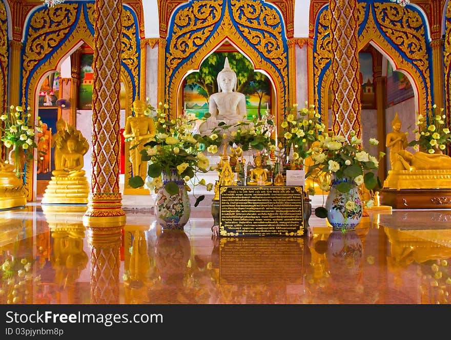 White bhuda in temple of thailand. White bhuda in temple of thailand