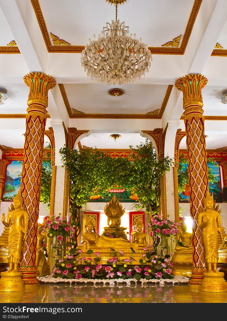 Golden bhuda in temple of thailand. Golden bhuda in temple of thailand