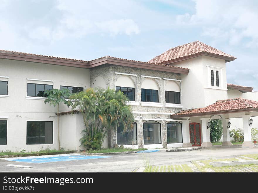 Side View Of A Beautiful Mansion