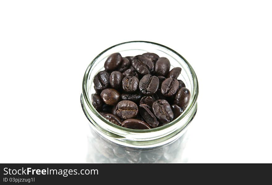 Coffee bean with glass jar