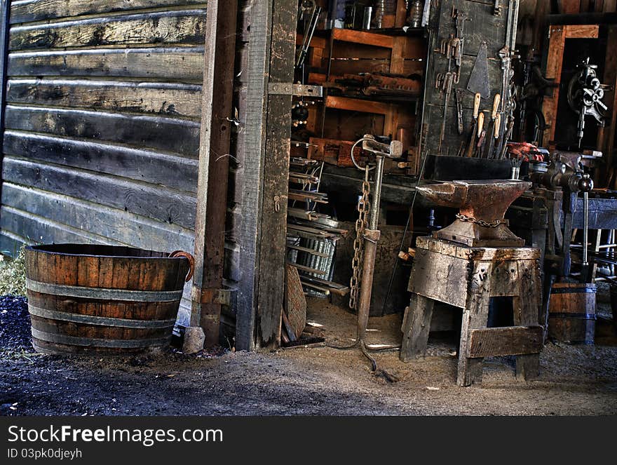 Blacksmith `s Tools In Shop