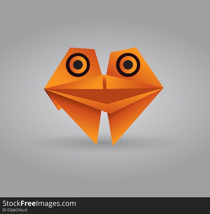 Origami on color background, drawn with illustrator. Origami on color background, drawn with illustrator