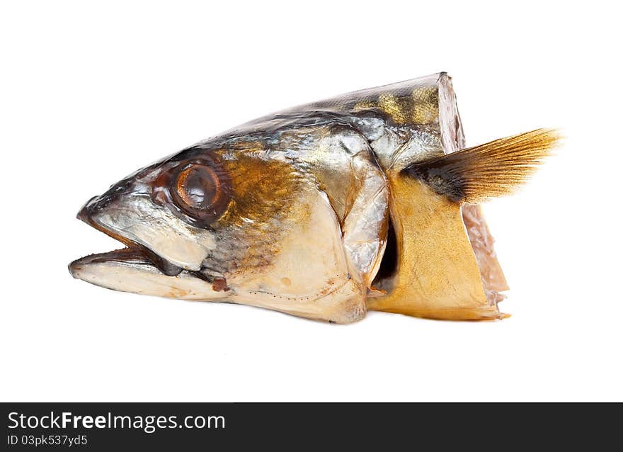 Head mackerel isolated on white