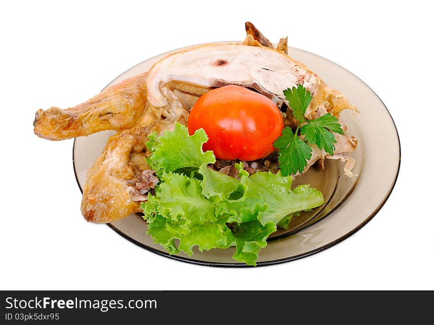 Grilled chicken with fresh vegetables