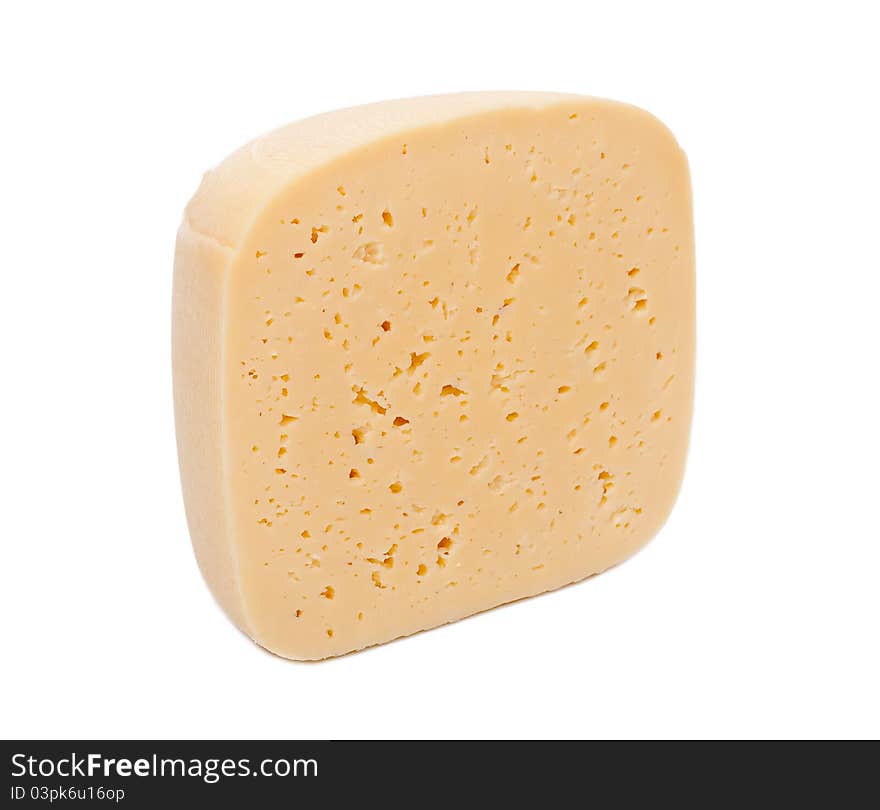 Slice Cheese on white background