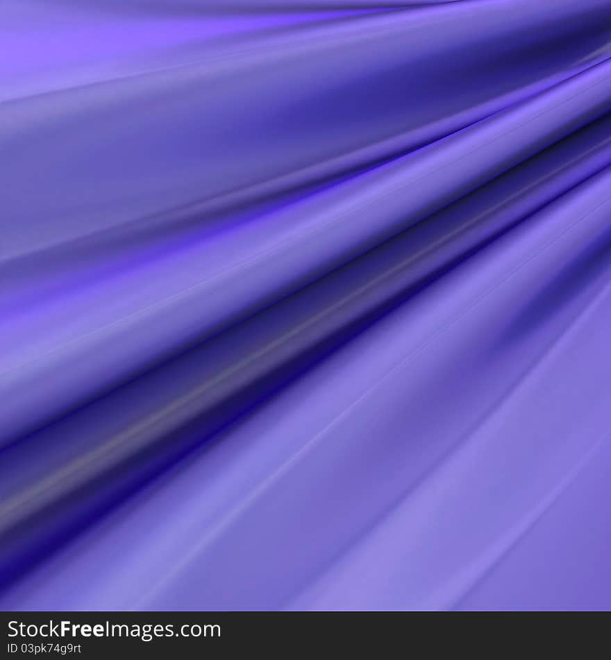 Dark blue silk backdrop. 3d render