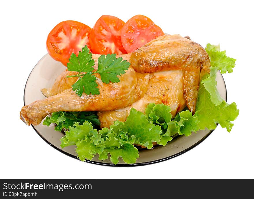 Grilled chicken with fresh vegetables