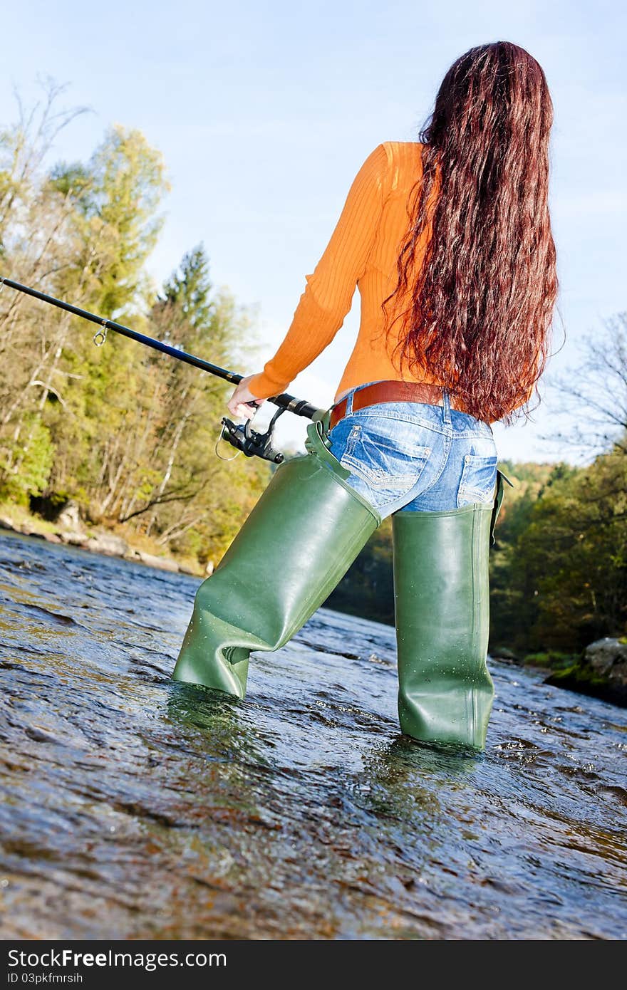 Fishing woman